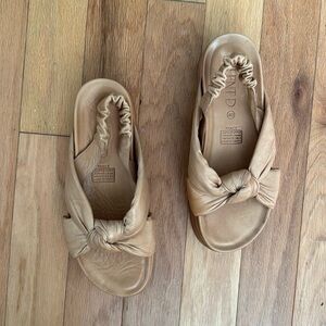 Anthropologie SilentD | Tan Knotted Pance Platform Leather Sandals | Size 40 (9)